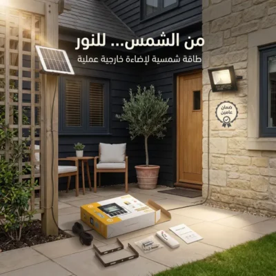 كشاف بالطاقة الشمسية 200 واط من دينكس - اضائة قوية للمساحات الكبيرة - بريموت للتحكم عن بعد (ضمان عامين )