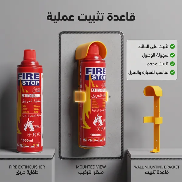 بخاخ طفاية حريق للسيارة شفاف سعة 1000 مل برغوة AFFF