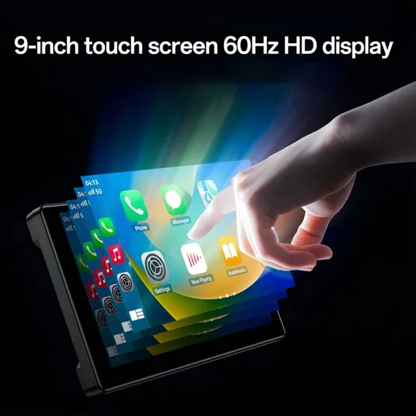 شاشة سيارة مع كاميرا أمامية 4K وكاميرا خلفية 1080P مقاس 9 انش