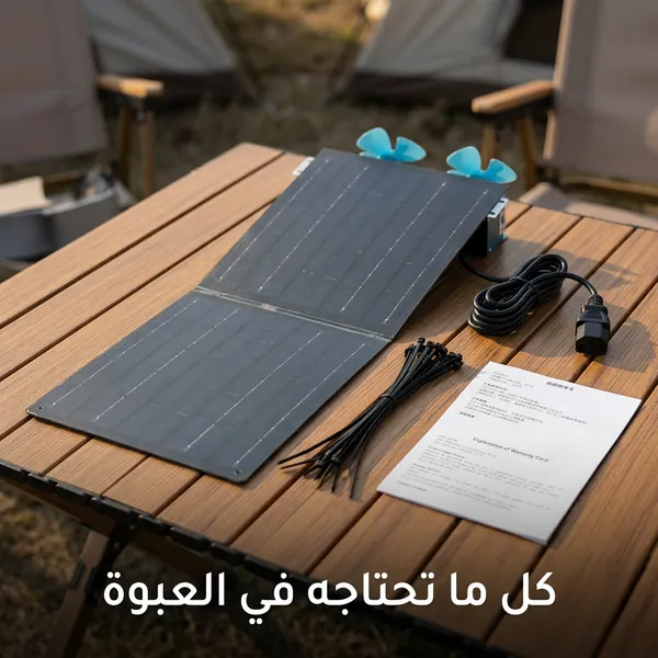 لوح شمسي قابل للطي مفرود تحت الشمس يشحن جوالاً عبر USB - صورة 8