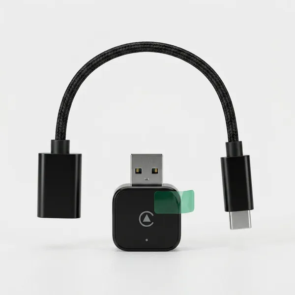 محول كاربلاي لاسلكي صغير مع كابل تمديد USB Type-C - صورة 2
