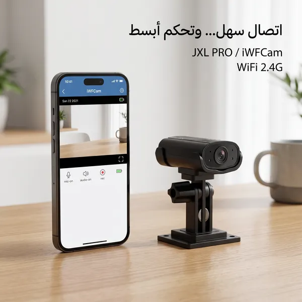 كاميرا مراقبة سيارة صغيرة سوداء مع قاعدة تثبيت قابلة للتوجيه - صورة 3