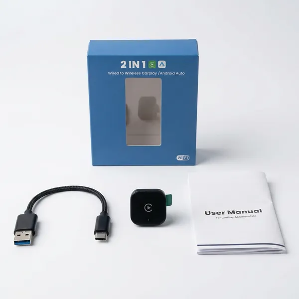 محول كاربلاي لاسلكي صغير مع كابل تمديد USB Type-C - صورة 3
